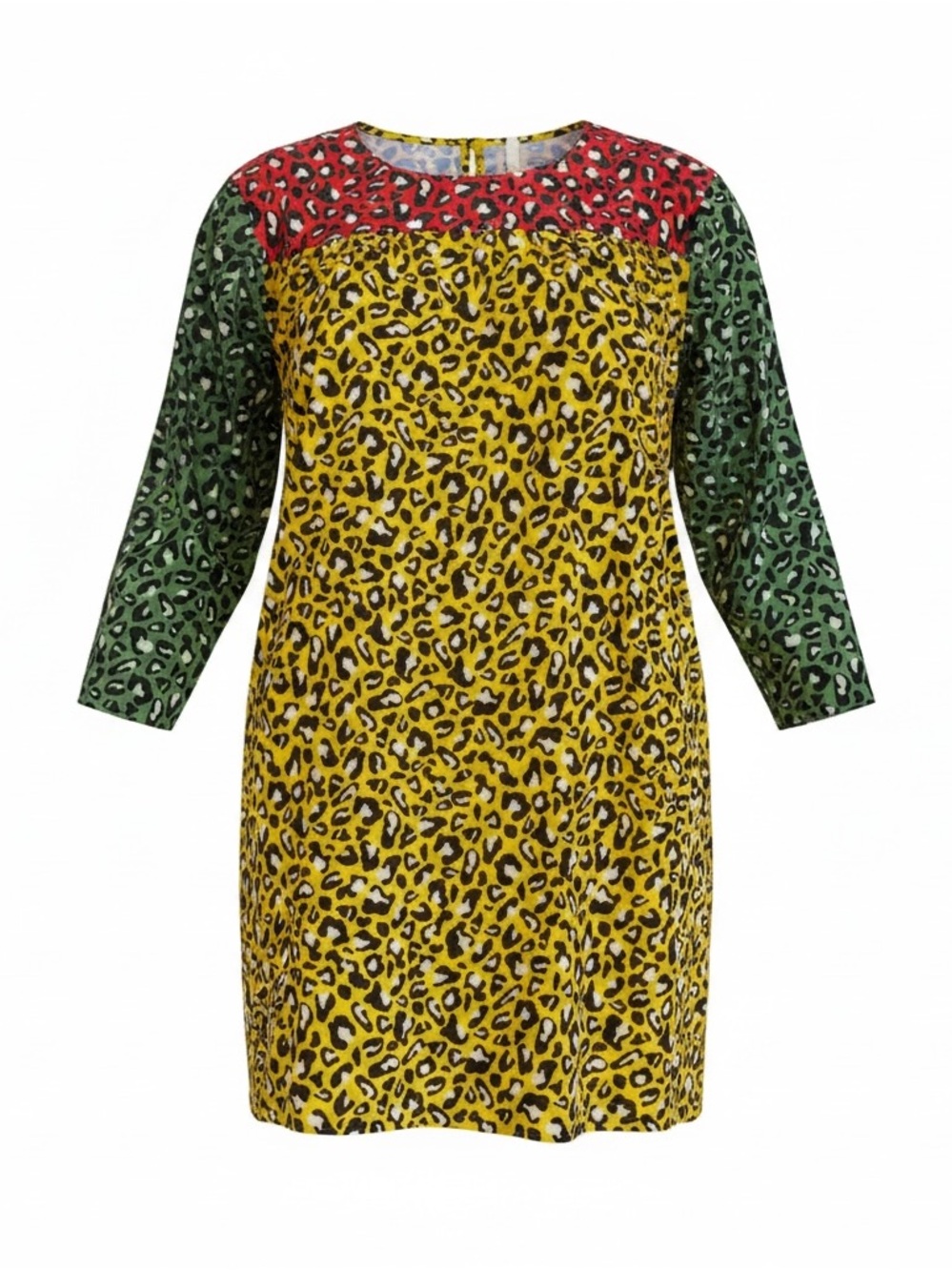 Uncle Frank Women’s Sz M Leopard Yellow Long Sleeve Mini Dress